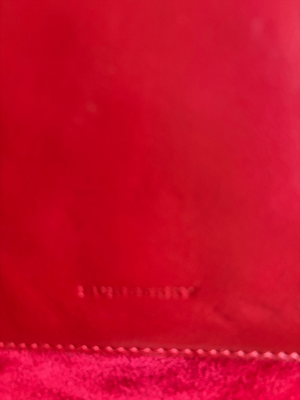 Vintage Burberry Red Suede Shopper Tote with Leather Trim - Picture 2 of 13